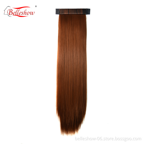 Hot sell clip on ponytail straight synthetic hair extension easy ponytail hairstyles best clip in hair extensions